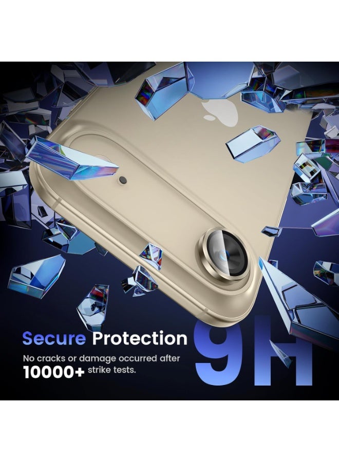 For iPhone Air Camera Lens Protector [Drop Protection] [Full Coverage] [3D Metal] [Case Friendly] Tempered Glass Camera Cover — Gold - Image 4