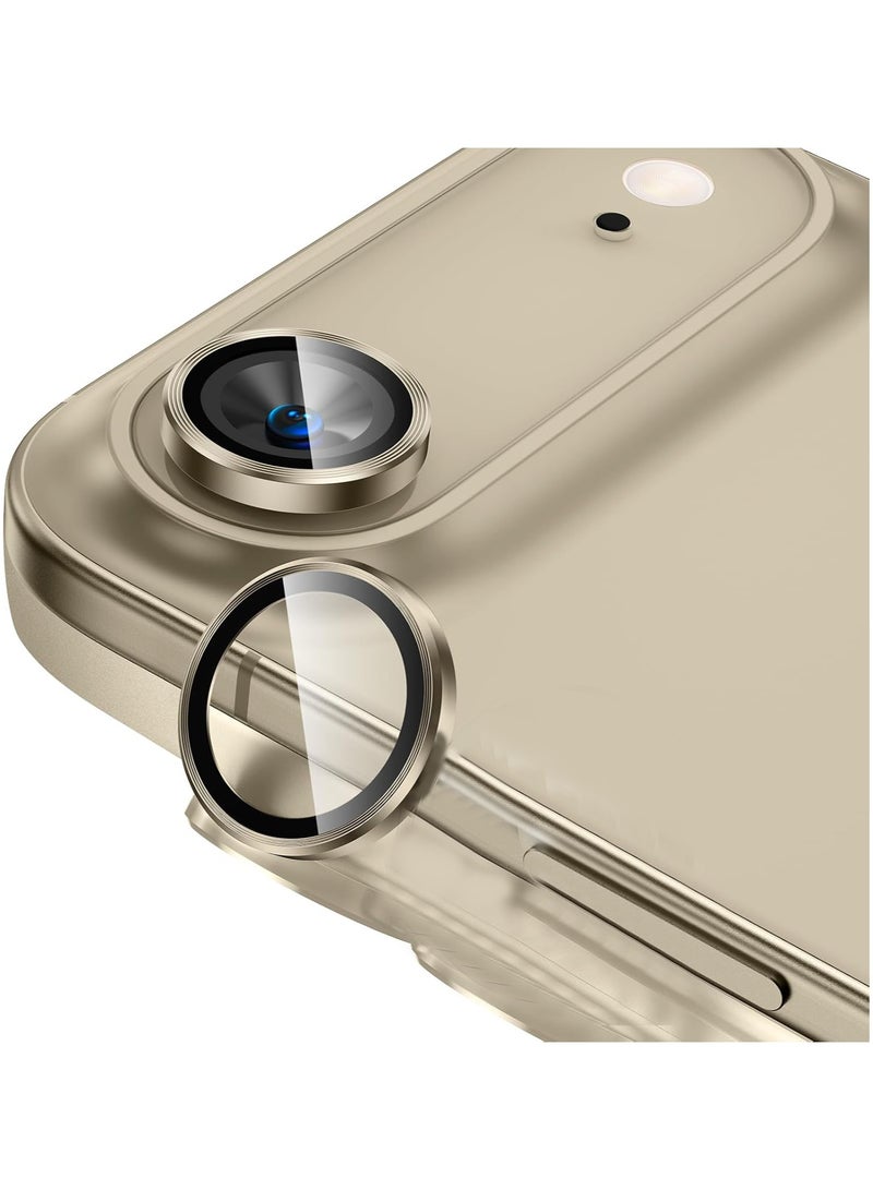 For iPhone Air Camera Lens Protector [Drop Protection] [Full Coverage] [3D Metal] [Case Friendly] Tempered Glass Camera Cover — Gold - Image 1
