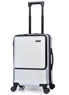 MORANO Morano Airplane Cabin Suitcase with Four 360 Degree Spinning Wheels and Storage Expansion Pocket and Designed with a USB Port, Size 20 Inch (Silver)  - Image 2