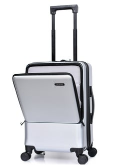 MORANO Morano Airplane Cabin Suitcase with Four 360 Degree Spinning Wheels and Storage Expansion Pocket and Designed with a USB Port, Size 20 Inch (Silver)  - Image 3