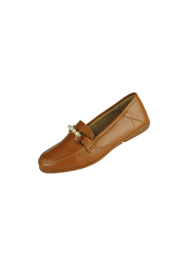 Michelle Morgan Michelle Morgan Ladies Loafer Shoes 219RC606 Brown  - Image 3