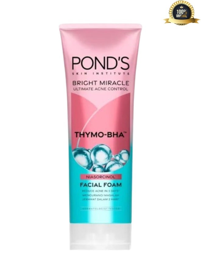 بوندس رغوة الوجه برايت ميراكل للتحكم في حب الشباب بخلاصة ثيمو-بي إتش إيه نياسورسينول