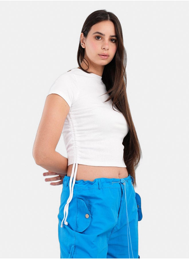 Clue - Crop Top with Drawstring - Image 1