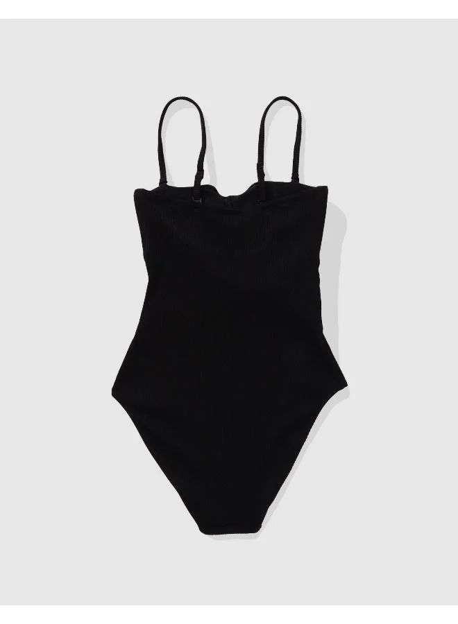 آري من امريكان ايجل Aerie Ribbed Wrap Tie One Piece