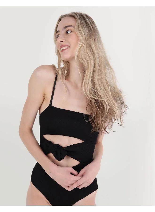 آري من امريكان ايجل Aerie Ribbed Wrap Tie One Piece