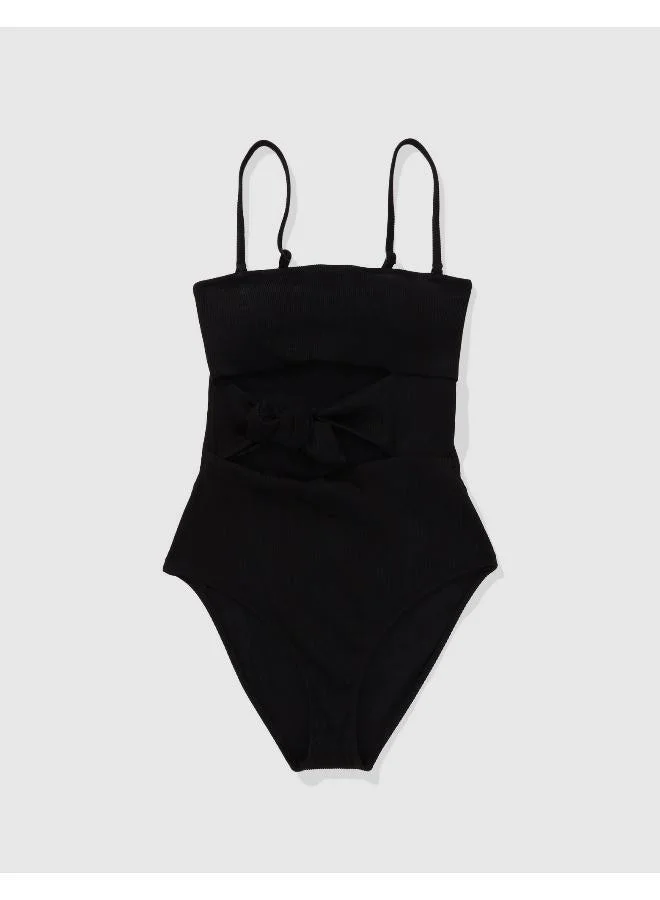 Aerie Aerie Ribbed Wrap Tie One Piece