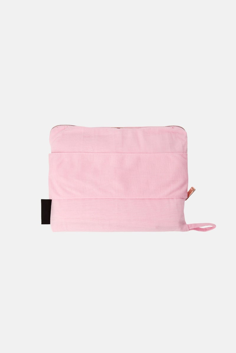bebe 2 Pcs Brand Logo Jersey Knit Travel Blanket Set, Pink - Image 3