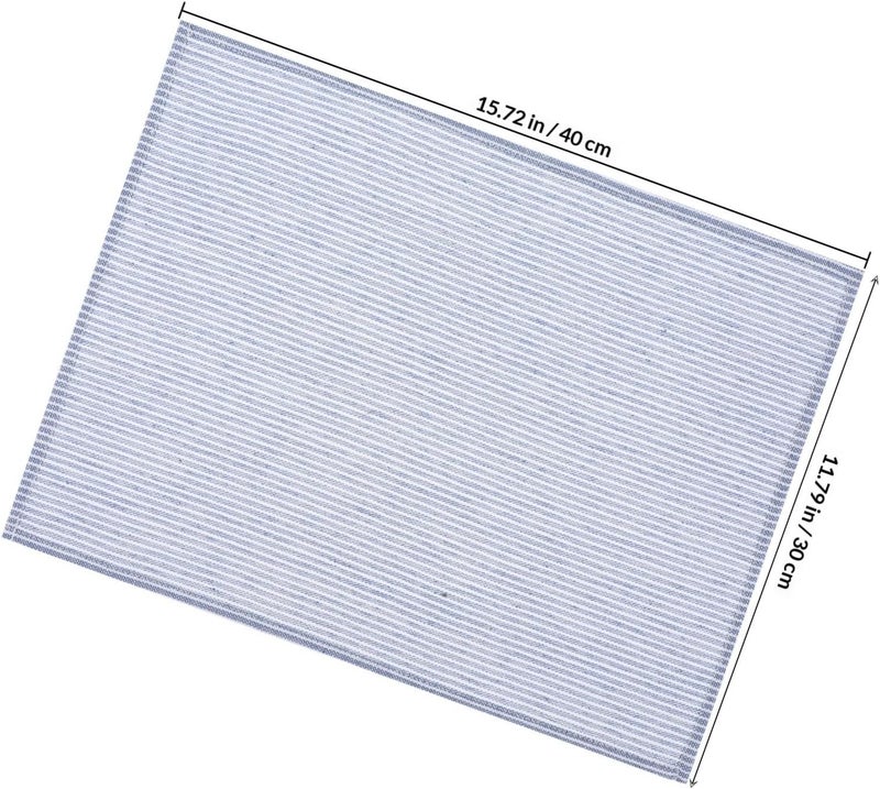 Washable Cotton Placemats and Cloth Napkins with Striped Design, Machine Washable and Absorbent Table Decoration and Family Gatherings, for Dining Tables and Restaurants - Image 2