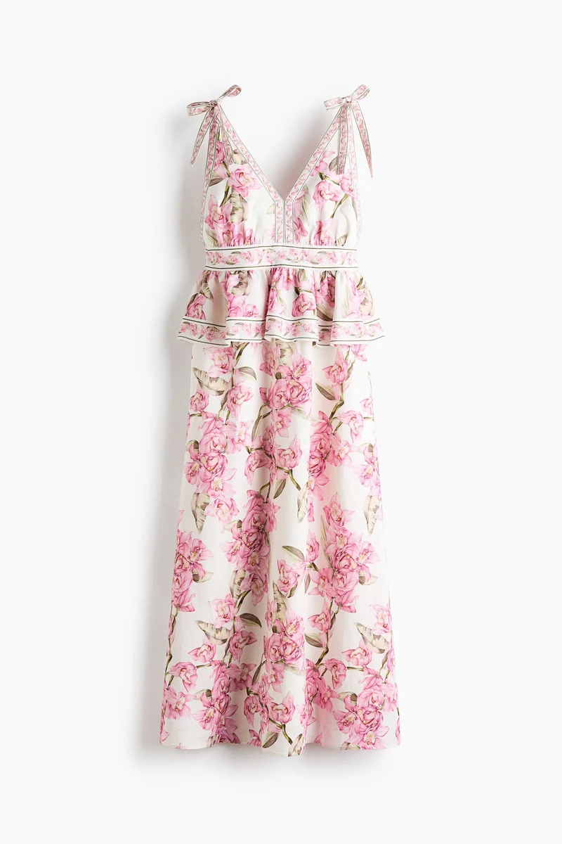 MAMA Linen-blend nursing dress