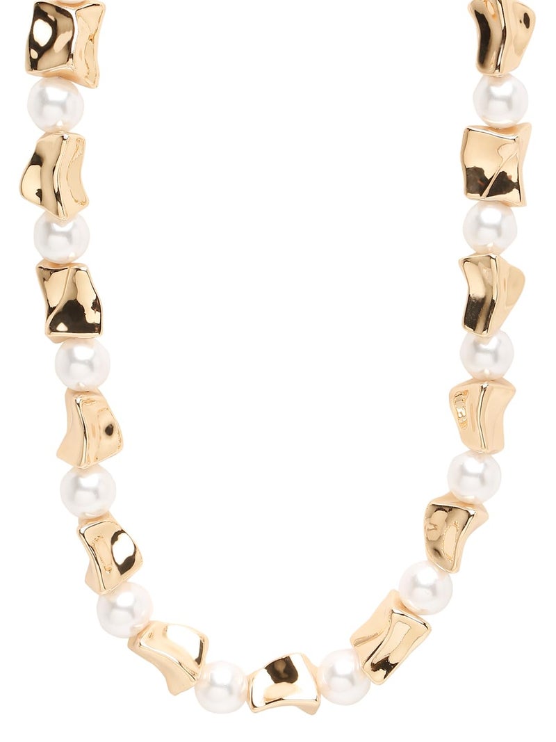 YouBella Gifts Stylish Latest Celebrity Inspired Gold Plated Pearl Jwell Necklace and Bracelet Combo Jewellery Set for Girls and Women (Style 1) - Image 4