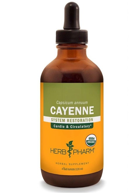 Certified Organic Cayenne Liquid Extract for Cardiovascular and Circulatory Support - 4 Ounce, Brown