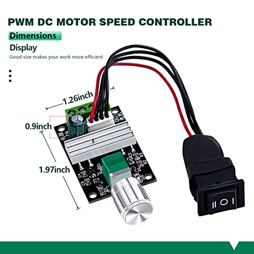 ALEDECO PWM Low Voltage DC Motor Speed Controller 1.8V 3V 5V 6V 12V 2A 24W Adjustable Driver Switch 1Pack - Image 3
