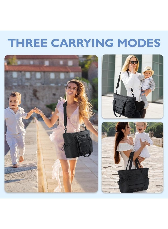 MOMMORE mommore Diaper Bag Tote with Stroller Organizer Puffer Bag Large Capacity Baby Bag with Changing Pad for Travel, Hospital  - Image 1