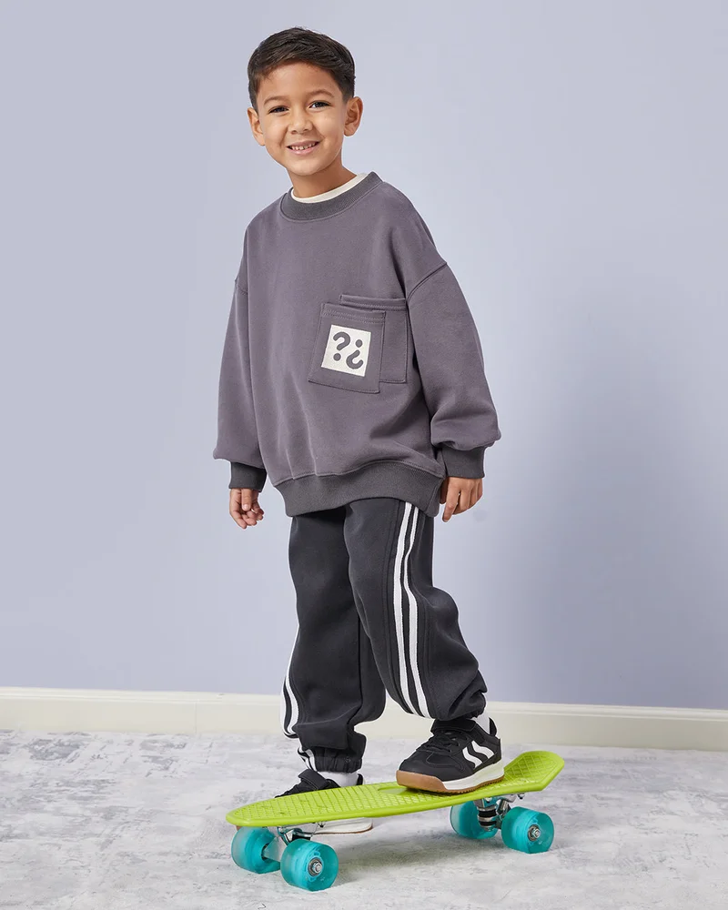 Redtag Boys Navy Printed Sweatshirt