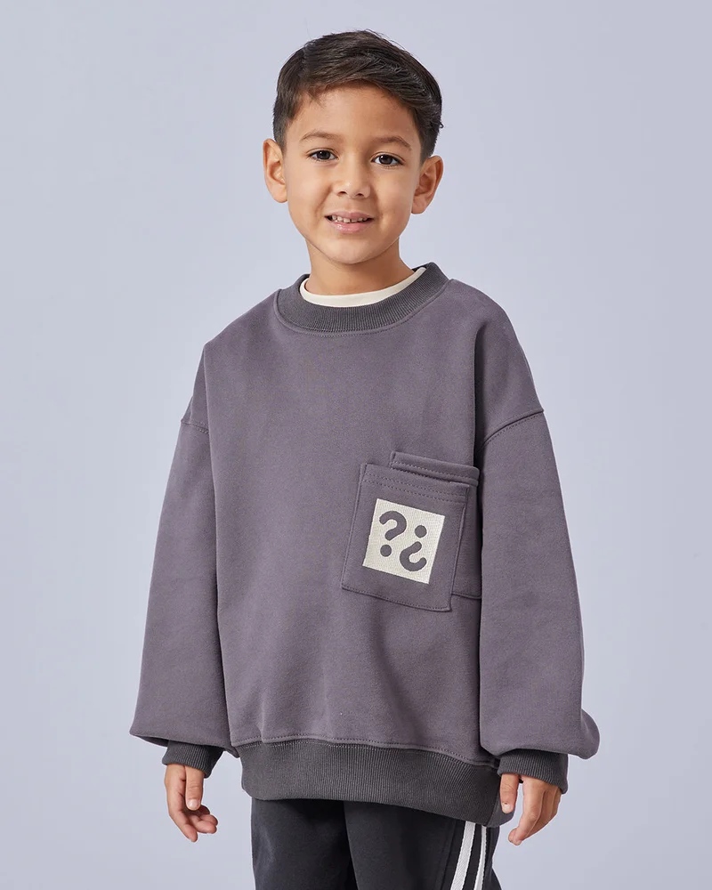 Redtag Boys Navy Printed Sweatshirt