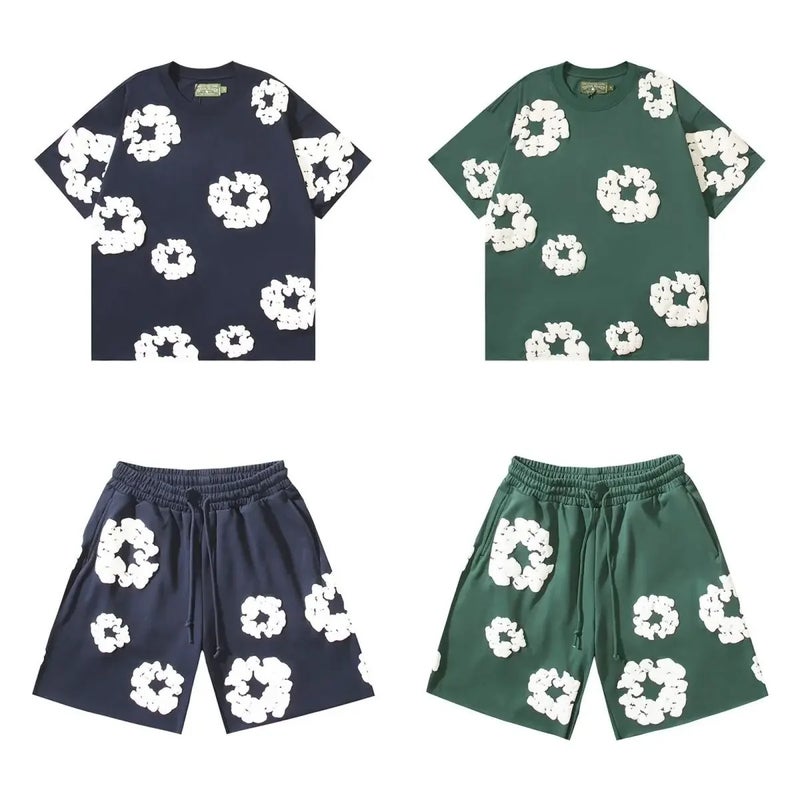 American High Street Kanye Kapok All-Over Printed Casual Pants Floral Foam Printed Loose Shorts For Men And Women Couples - Image 5