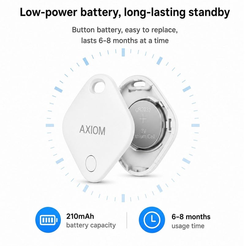 AXIOM GPS Smart Tag for Apple Find My – Bluetooth Item Tracker for Keys, Wallet, Luggage, Bags & Personal Belongings | Real-Time Location Tracking | Lost Item Finder | iPhone, iPad & Mac Compatible - Image 3