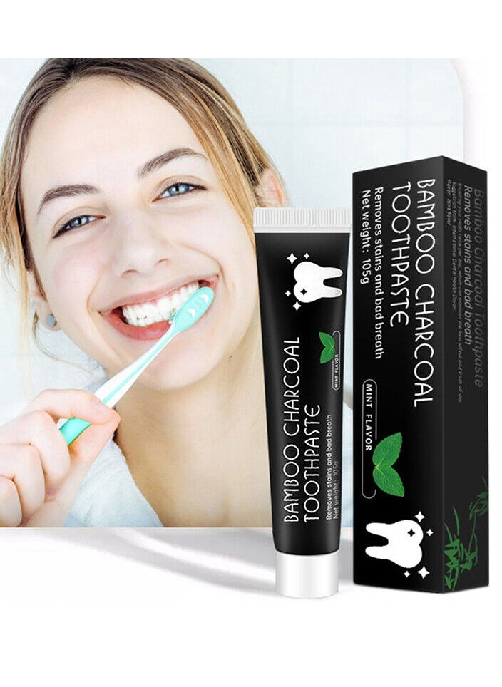 Bamboo charcoal - Glowing White Sparkling Premium Quality Black Toothpaste Activated Bamboo Charcoal Toothpaste - Image 1