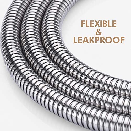 Rainovo Shower Hose Stainless Steel, 71 Inches(6 Feet) Extra Long Handheld Shower Head Hose Extension Replacement, Kink-Free Flexible Shower Hose Attachment For Shower Head Brushed Nickel. - Image 2
