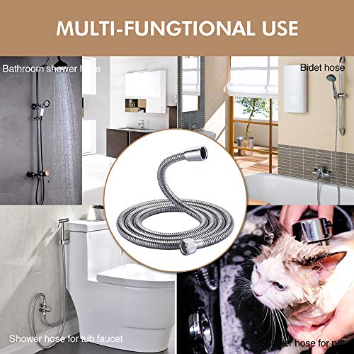 Rainovo Shower Hose Stainless Steel, 71 Inches(6 Feet) Extra Long Handheld Shower Head Hose Extension Replacement, Kink-Free Flexible Shower Hose Attachment For Shower Head Brushed Nickel. - Image 5
