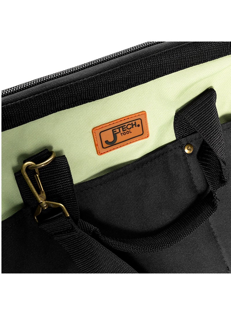 jetechtool Jetech 14-Inch Heavy-Duty Tool Bag, Waterproof Top Wide Mouth Tools Storage Bag with Adjustable Shoulder Strap MultiPurpose Organizer Bag for Construction Gardening Man - BA-L1 - Image 5