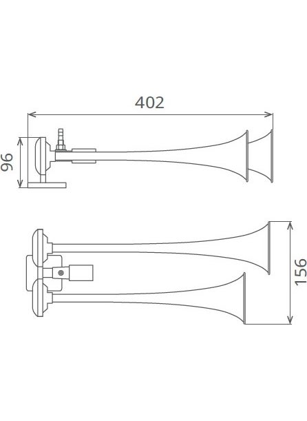 SEGER 2-Piece Flat Sound Air Horn Plastic Pipe 80 Ah24  - Image 4