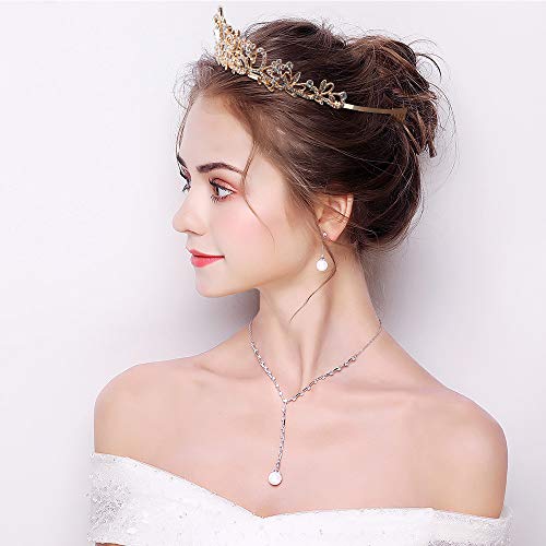 Didder Gold Crystal Tiara Crown Headband Princess Elegant Crown with combs for Women Girls Bridal Wedding Prom Birthday Party - Image 2