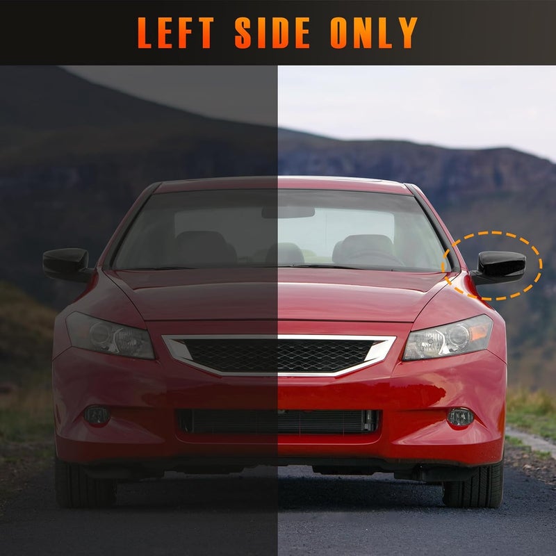 AMSPRAC Driver Left Side Mirror Cap fit for 2008-2013 Honda Accord,Door Side Exterior Rearview Back Sight Mirror Cover Shell Replacement,Clip-on Slot Type.Left Side,1PCS Labor saving optimized design - Image 3