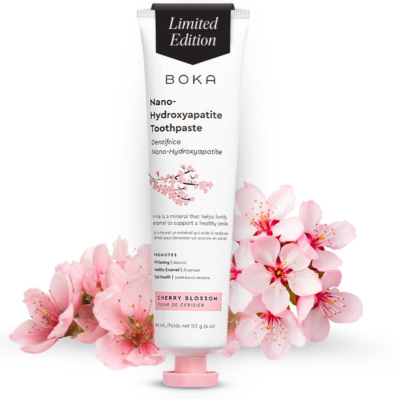 Boka Fluoride Free Toothpaste - Nano Hydroxyapatite, Remineralizing, Sensitive Teeth, Whitening - Dentist Recommended Adult & Kids Oral Care - Cherry Blossom Flavor, 4 Fl Oz 1 Pk - US Manufactured - Image 2