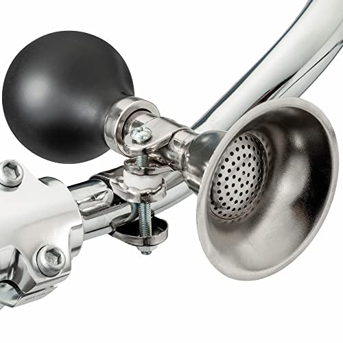 Schwinn Classic Bike Horn, Chrome and Black, Vintage Style, Loud Sound, Easy Installation, Fits Most Handlebars, Weather Resistant Stainless Steel, Retro Horn for Bike - Image 4