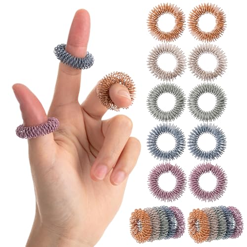 Mr. Pen Mr Pen Spiky Sensory Rings 10 Pack Colorful Stress Relief Fidget Toys Sensory Rings for Anxiety and Stress Relief - Image 1