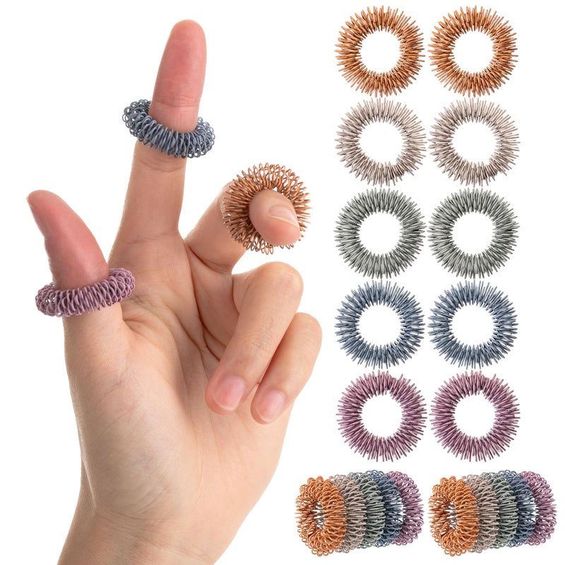 Mr. Pen Mr Pen Spiky Sensory Rings 10 Pack Colorful Stress Relief Fidget Toys Sensory Rings for Anxiety and Stress Relief - Image 2