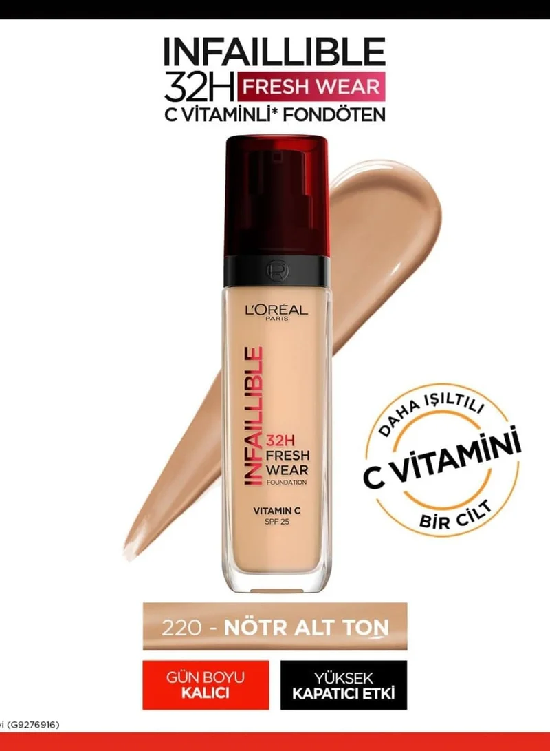 L'OREAL PARIS Infaillible 32Hr Liquid Foundation 125 Warm dore