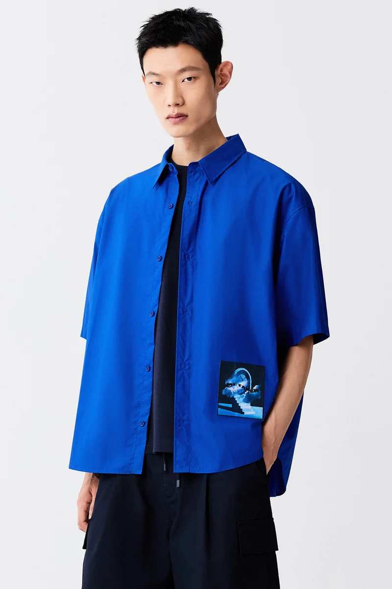 H&M Loose Fit Printed Cotton shirt