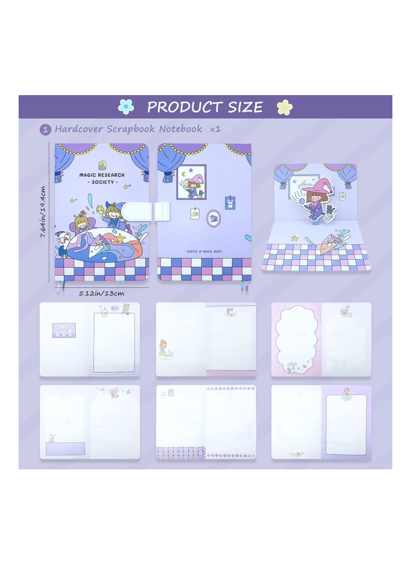 SYOSI - Cute Washi Masking Tape Memo Pad Stickers Set, Including Writing Pads Scrapbook Decorations Todo List and 7 Rolls Masking Tapes for Planning Diary Photo Album, Gifts For Girls(1 Big Box Set, Purple) - Image 1