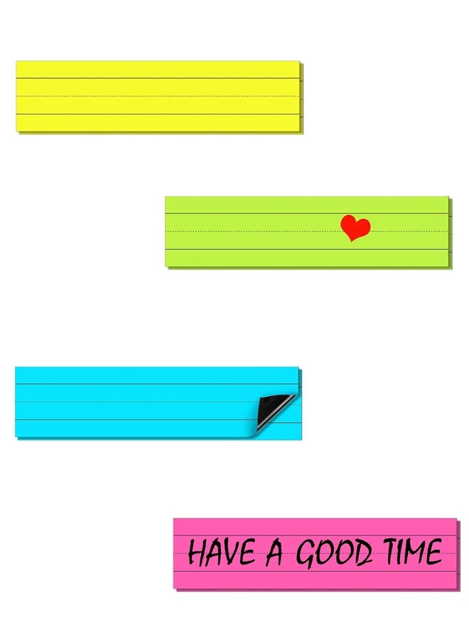 مجموعة من 4 شرائط جمل مغناطيسية للمعلمين، شرائط جمل مغناطيسية قابلة للمسح الجاف، أداة تعليمية للفصول الدراسية قابلة لإعادة الاستخدام (متعددة الألوان) - Image 1