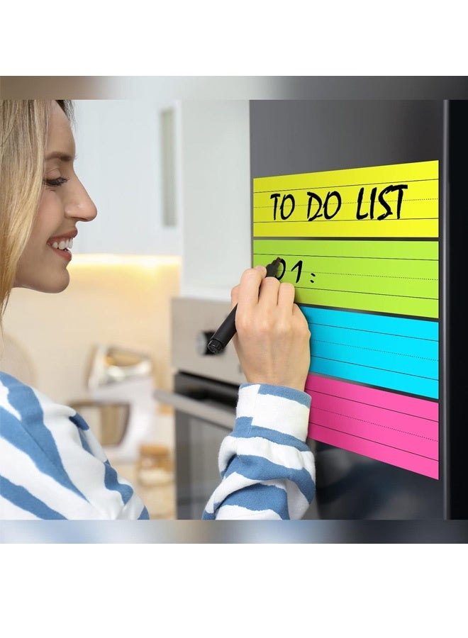 مجموعة من 4 شرائط جمل مغناطيسية للمعلمين، شرائط جمل مغناطيسية قابلة للمسح الجاف، أداة تعليمية للفصول الدراسية قابلة لإعادة الاستخدام (متعددة الألوان) - Image 2