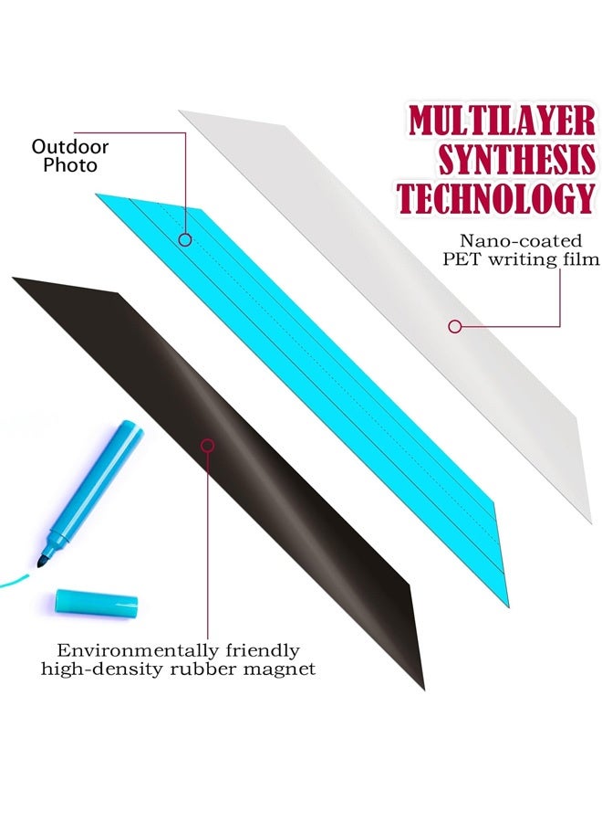 مجموعة من 4 شرائط جمل مغناطيسية للمعلمين، شرائط جمل مغناطيسية قابلة للمسح الجاف، أداة تعليمية للفصول الدراسية قابلة لإعادة الاستخدام (متعددة الألوان) - Image 4