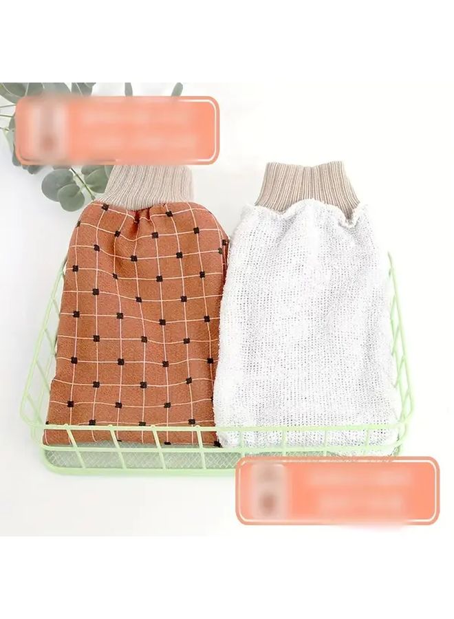 Double Layer Thickened Bath Towel Brown Red Mud Scrubbing Gloves For Men And Women - Image 2