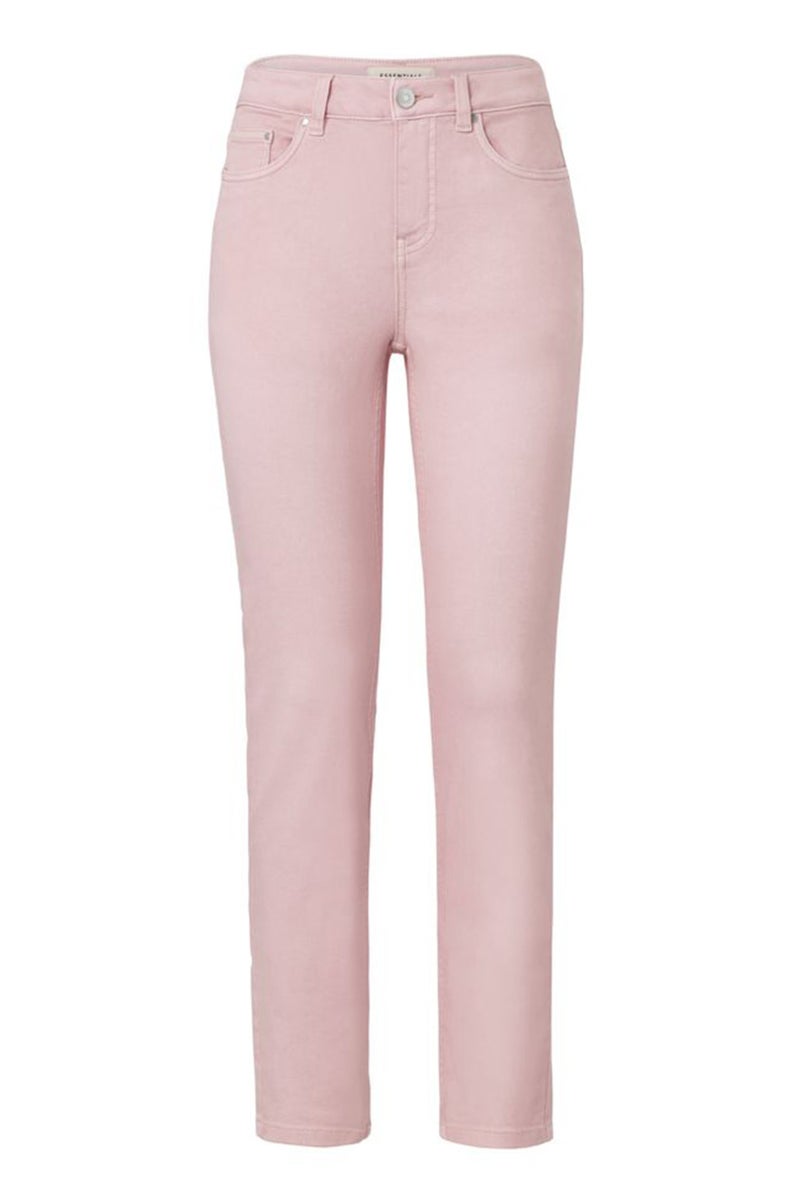 Tchibo Women Regular Fit Plain Stretchable Jeans, Light Pink - Image 2