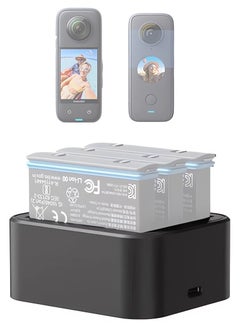 KASTWAVE 3-Channel Battery Charger Hub for Insta360 One/X2/X3 Camera, Fast Battery Charger Station with USB Type-C Charging Cable Accessories  - Image 1
