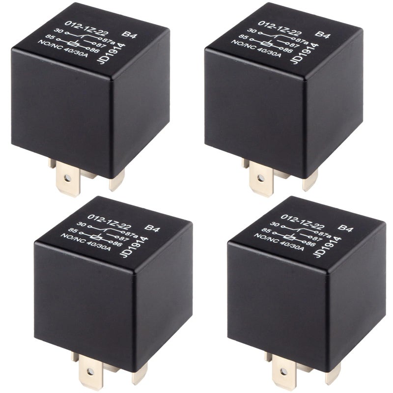 ecocstm 4 PCS Relays 5 Pin Relay 40A Waterproof Car Relays 12V Relay Switch for Electric Cooling Fans Motor Starters Automotive Taillights - Image 2