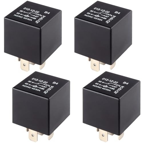 ecocstm 4 PCS Relays 5 Pin Relay 40A Waterproof Car Relays 12V Relay Switch for Electric Cooling Fans Motor Starters Automotive Taillights - Image 1