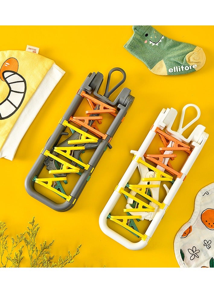 2 Pack 24 Clips Clothes Drying Rack Household Multi-functional Clothes Hanger Drying Clip Sock Clip Underwear Clip Travel - Image 1