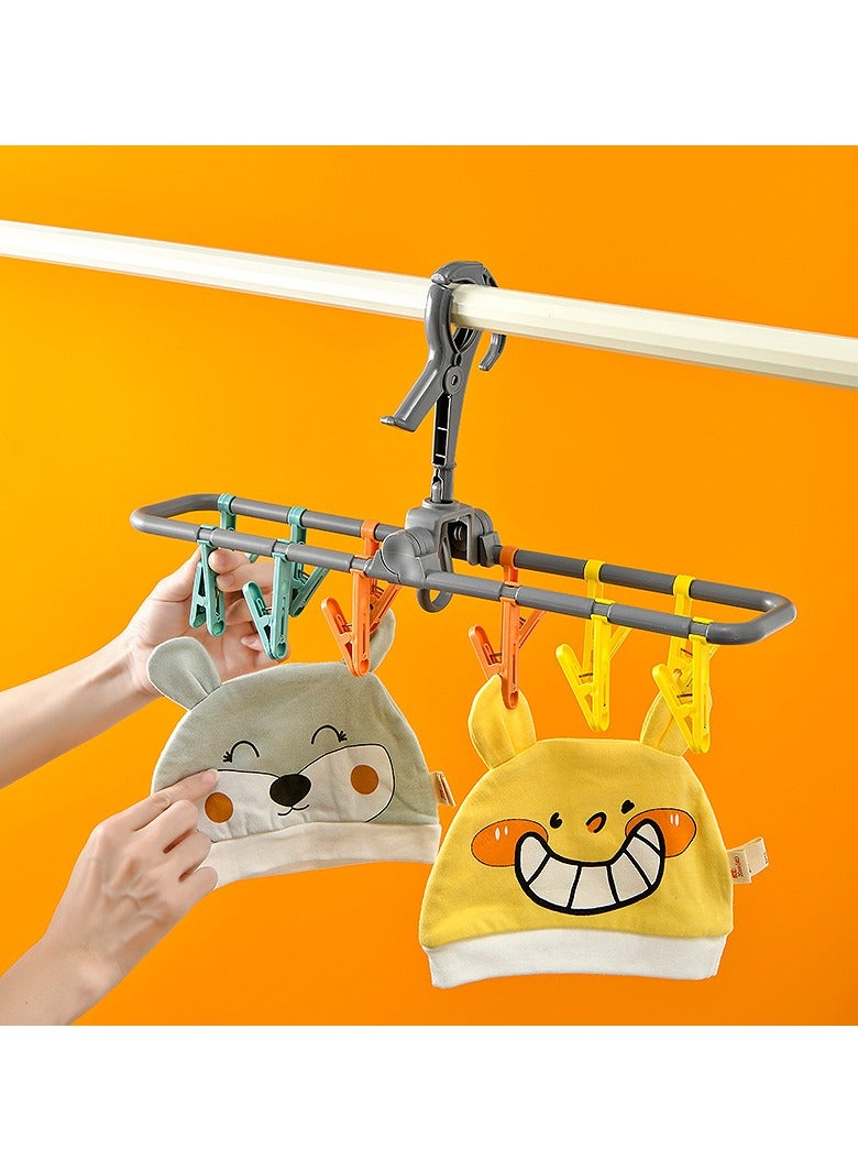 2 Pack 24 Clips Clothes Drying Rack Household Multi-functional Clothes Hanger Drying Clip Sock Clip Underwear Clip Travel - Image 3