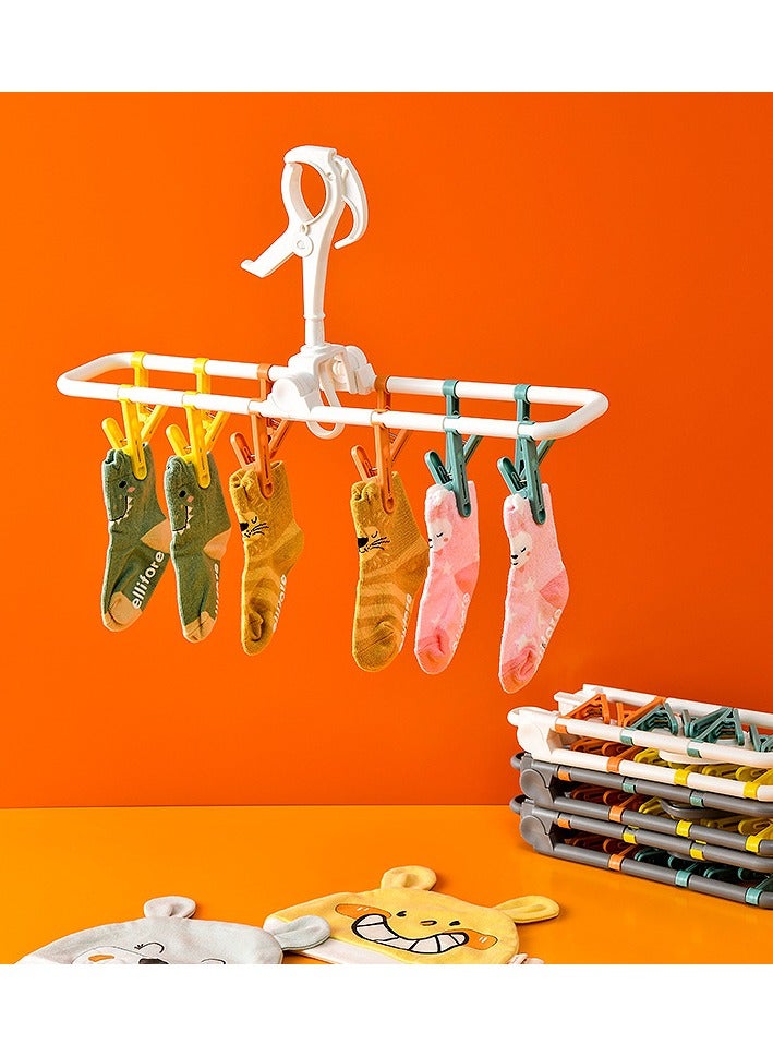 2 Pack 24 Clips Clothes Drying Rack Household Multi-functional Clothes Hanger Drying Clip Sock Clip Underwear Clip Travel - Image 4