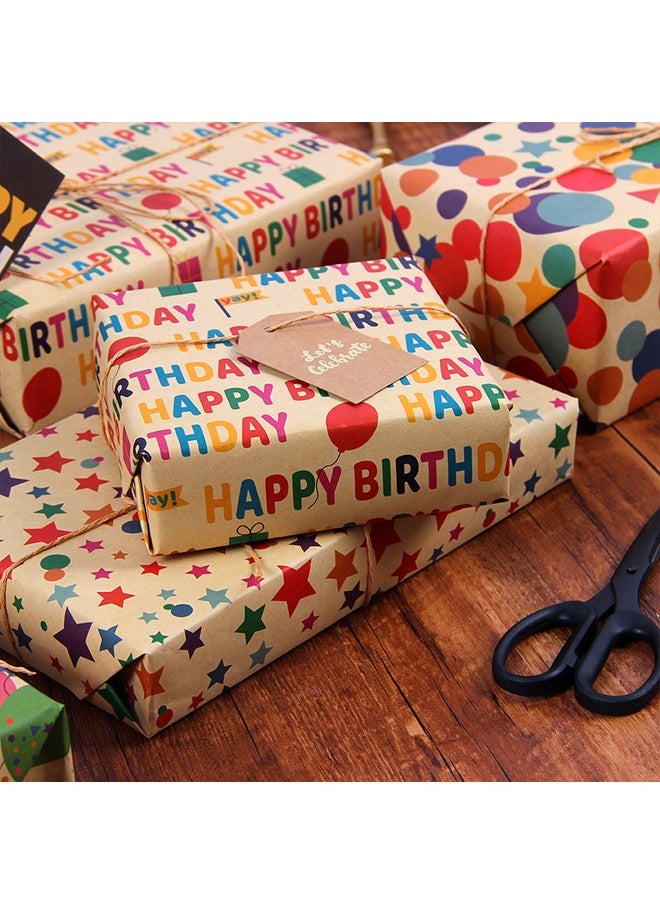 Zeemey 4 Sheets Gift Wrapping Paper With Accessories,Holiday Gift Wrapping Paper,Birthday Gift Box Gift Wrapping DIY, Gift Wrapping Paper for Birthday, Holiday, Wedding, Party,Kids Gift Wrapping (70cmX50cm)  - Image 3