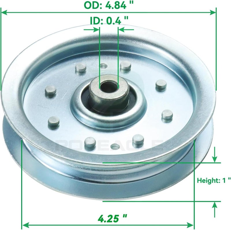 POSEAGLE 2 Pack 756-04129 Idler Pulley 4.25 Replaces MTD/Cub Cadet/Troy-Bilt 753-08171 756-04129 756-04129B 756-04129C 956-04129 for CC760 CC760ES FMZ50 M79GF SLT5400 LT1700 LT942G Lawn Mower Decks - Image 3