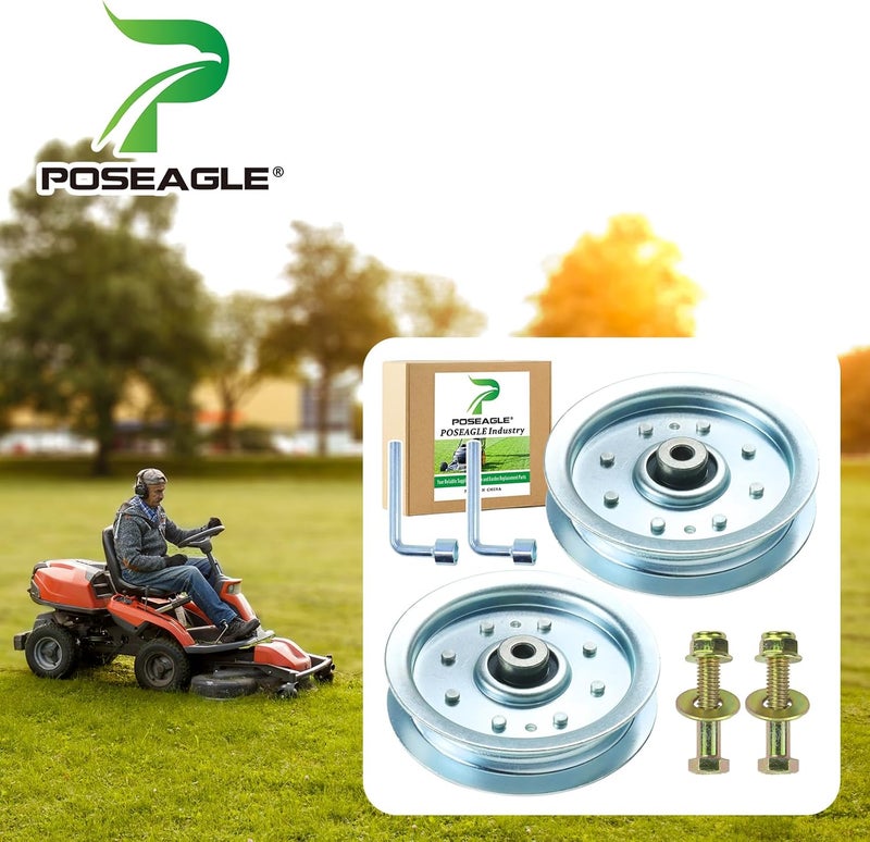POSEAGLE 2 Pack 756-04129 Idler Pulley 4.25 Replaces MTD/Cub Cadet/Troy-Bilt 753-08171 756-04129 756-04129B 756-04129C 956-04129 for CC760 CC760ES FMZ50 M79GF SLT5400 LT1700 LT942G Lawn Mower Decks - Image 2