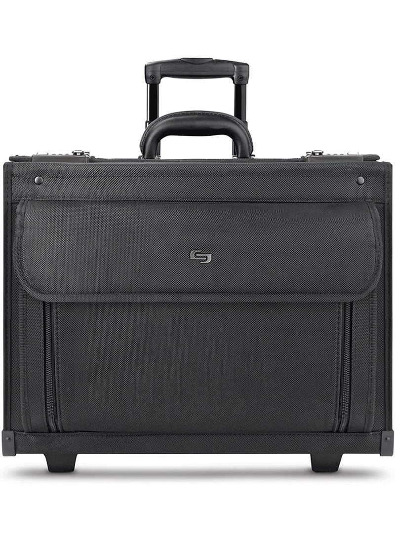 Solo Solo New York Rolling Catalog Case with Wheels  Roller Laptop Bag Wheeled Briefcase for Women  Men Carry On Size for Travel Litigation Bag for Lawyers Fits 173 Computer  Classic Black  - Image 1